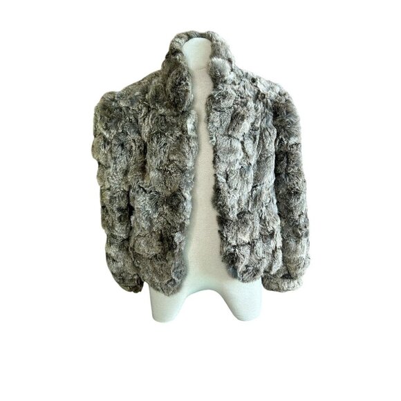 Vintage 70s Gray Dyed Genuine Rabbit Fur Jacket Made in Hong Kong - Picture 3 of 12